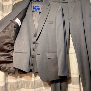 Mens 3 piece gray Calvin Klein suit